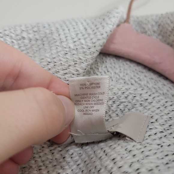 Loft asymmetrical zip cowl neck micro tweed sweater blazer M - Picture 3 of 4